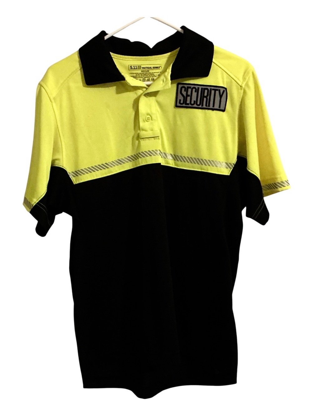 5.11 Tactical Security Polo Shirt Medium Hi Vis Yellow Reflective Short Sleeve